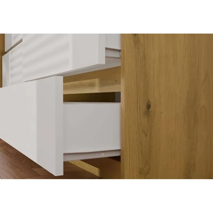CDF Kommode Artisan Weiß mit 6 Schubladen Komodenschrank Komode für Wohnzimmer Schlafzimmer Schubladenschrank Malwa M6 140 – Bild 5