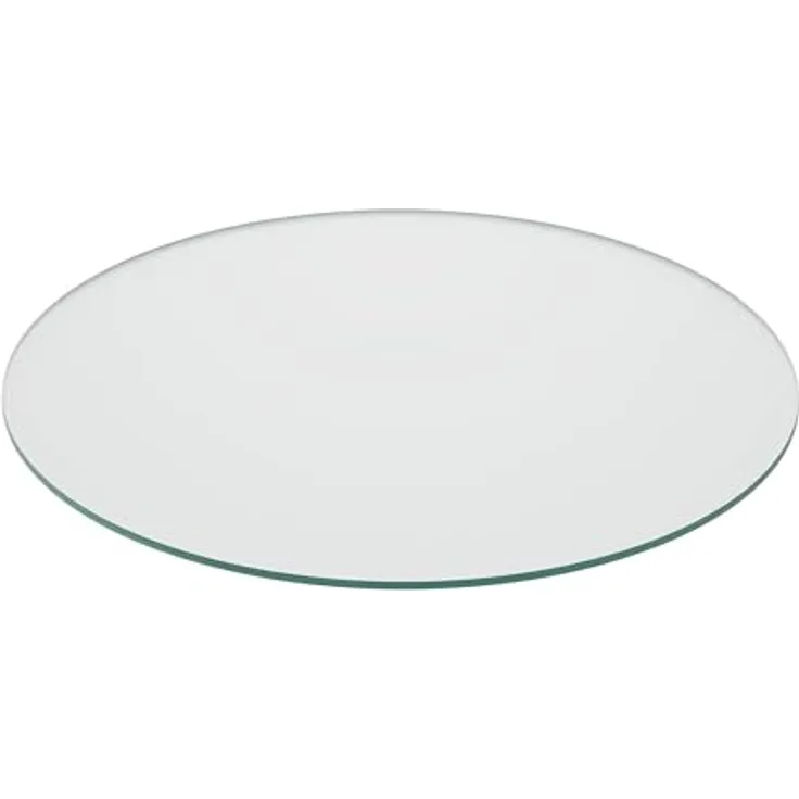 Relaxdays Rundglasplatte, Transparent, 60x0.8 cm, Hitzebeständiges Einscheiben-Sicherheitsglas, Ideal für Ess-, Couch- und Gartentische