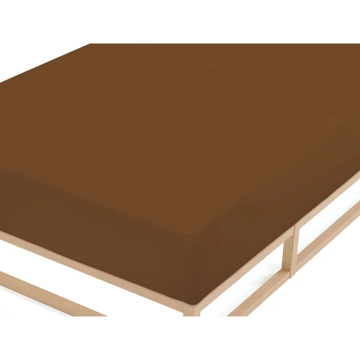 biberna Feinbiber-Spannbetttuch 0002744, chocolate, 1x 180x200 cm - 200x200 cm – Bild 1