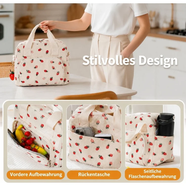 Diwzbyn Lunchbox Lunchbag 12L Isoliert, Kühltasche, Auslaufsicher, Wiederverwendbar, Mit verstellbarem Schulterriemen für Arbeit, Picknick & Outdoor – Bild 4