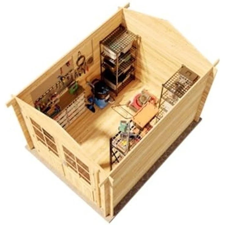 Alpholz Gartenhaus Bremen - 28 B Gerätehaus aus Holz Geräteschrank mit 28 mm Wandstärke Gartenhaus mit Montagematerial – Bild 5