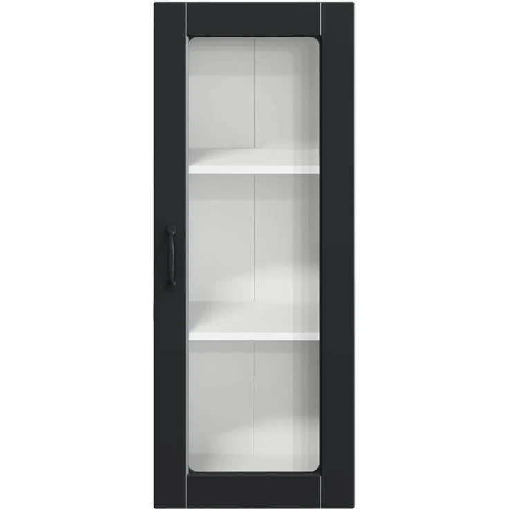 vidaXL Wandglas-Schrank PORTO Schwarz 40 x 31 x 100 cm Holzwerkstoff 885446 – Bild 6
