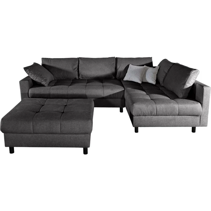 COLLECTION AB Ecksofa Toni XL L-Form B: 274 cm Set inkl. Hocker, AKTION mit Pet Topper, Set: Sofa & Hocker, 2 Zierkissen, Bonell-Federkern – Bild 2