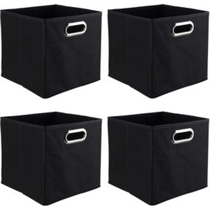 casa NOVA Aufbewahrungsbox ENNI, 4er Set, Vlies, B 27 cm x T 27 cm, Schwarz – Bild 6
