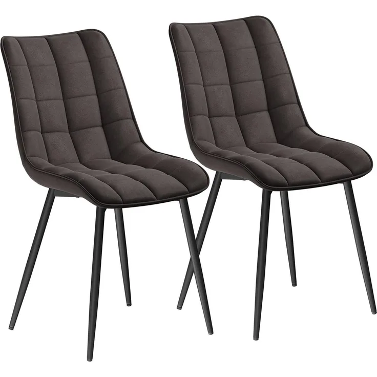 2er-Set Küchenstühle aus Stoffbezug Metallbeine Elif dunkelgrau