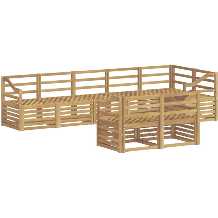 vidaXL Outdoor-Sofagarnitur 8 stk. 8-Sitzer Weiß Massivholz Akazie 3392049 – Bild 2