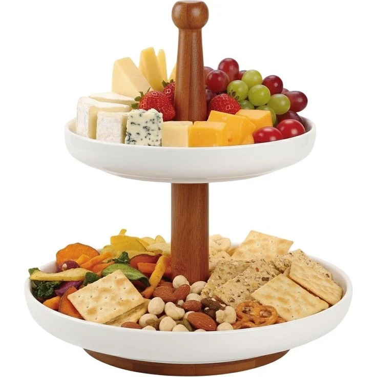 Etagere Servierschale Servierständer Snackschale 2 Etagen Cheffinger CF5016 – Bild 5