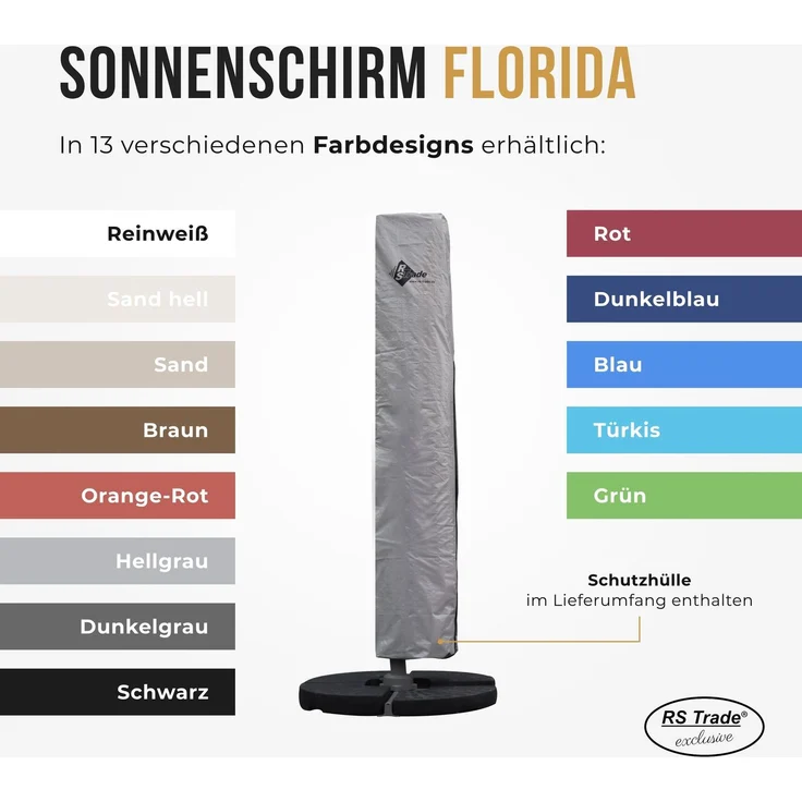 Sonnenschirm hellgrau 3 x 4 Meter – Bild 7