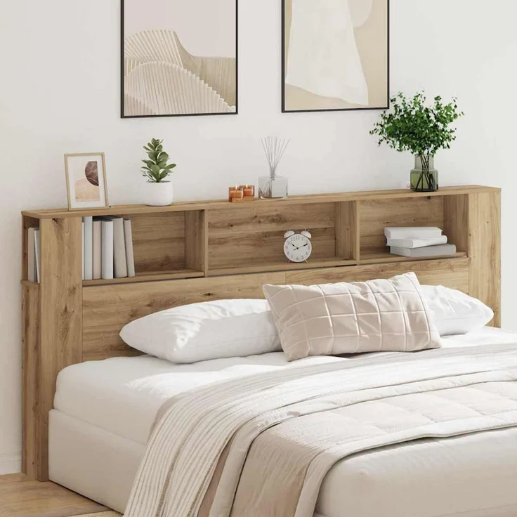 vidaXL Kopfteil Schrank Artisan-Eiche Holzwerkstoff 102,5 x 220 x 18,5 cm Braun – Bild 1