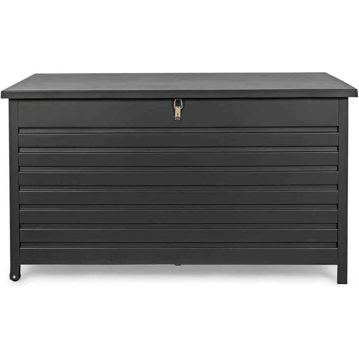 Gartentruhe Citanal aus Aluminium, modern und wetterfest, anthrazit, mit Rädern und Gasdruckfeder – Bild 6