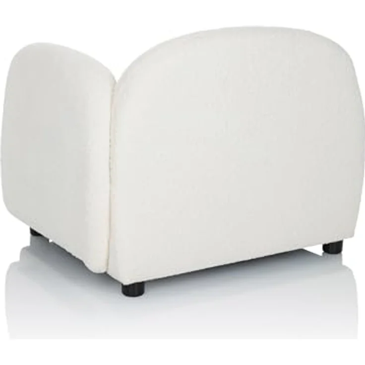hjh LIVING Polstersessel mit Armlehnen VERDUNA Teddy-Stoff, Bequem gepolsterter Loungesessel Relaxsessel, für Wohnzimmer Schlafzimmer, Weiß – Bild 10