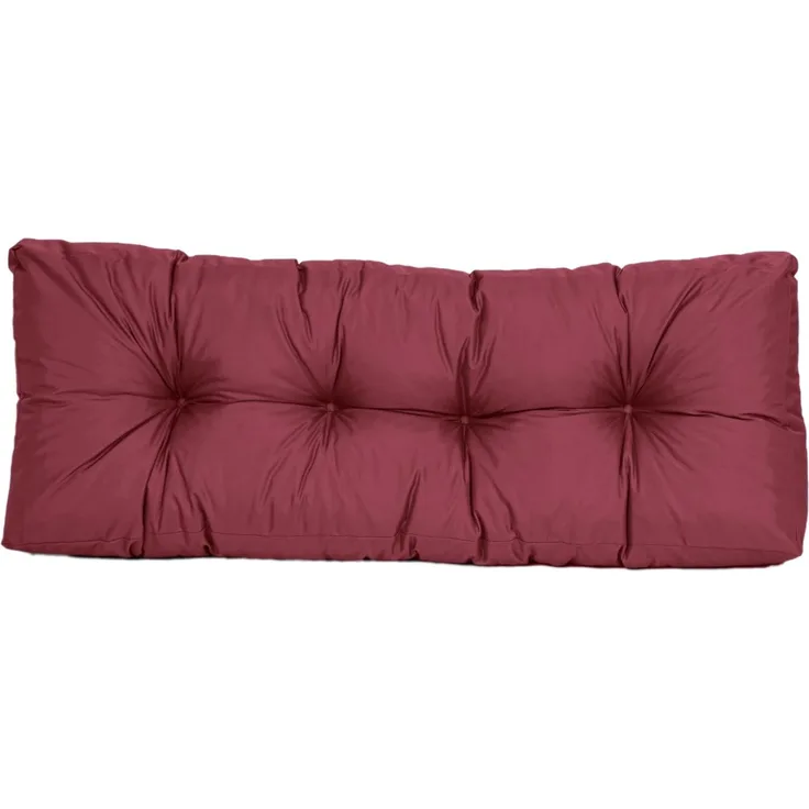 TexDeko® Garden Rückenkissen 120 x 40 x 20/10cm wasserabweisend gesteppt Premium Kissen für Europaletten In- & Outdoor Palettenpolster (Bordeaux)
