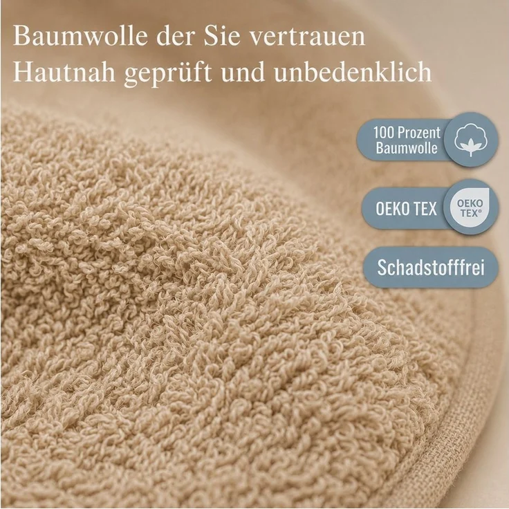 Komfortec Waschhandschuh 10er Set, Waschlappen, Saugfähig & Hautfreundlich, (Set, 10-St), Weich, 100% Baumwolle, 16x21 cm – Bild 3