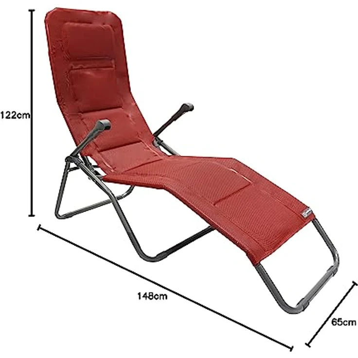 HOMECALL Gartenliege Sonnenliege AluLiege Liegestuhl Strandliege Liegen, klappbar, Polsterung aus Textilene mit Quick Dry Foam in Anthrazit, bis 150KG – Bild 9