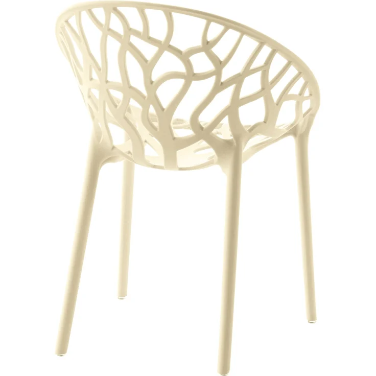 CLP 4er Set 'Hope' Gartenstuhl mit Armlehnen, stapelbar & wetterfest, recyceltem Polypropylen, Creme – Bild 5