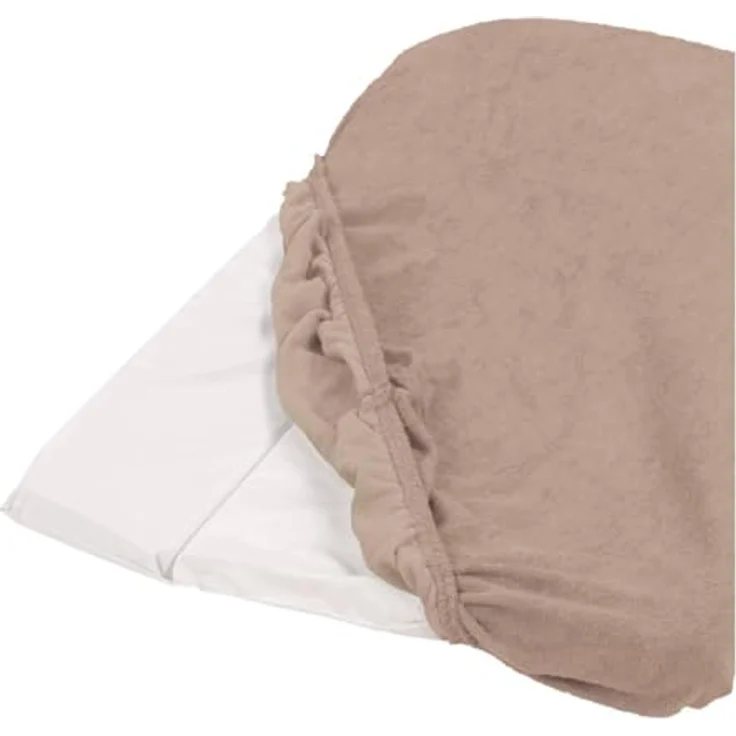TINÉO – Set aus 2 Wickelauflagenbezügen – Schwammmaterial – elastische Ecken – Made in Europe – 75x50 cm (Haselnuss) – Bild 4