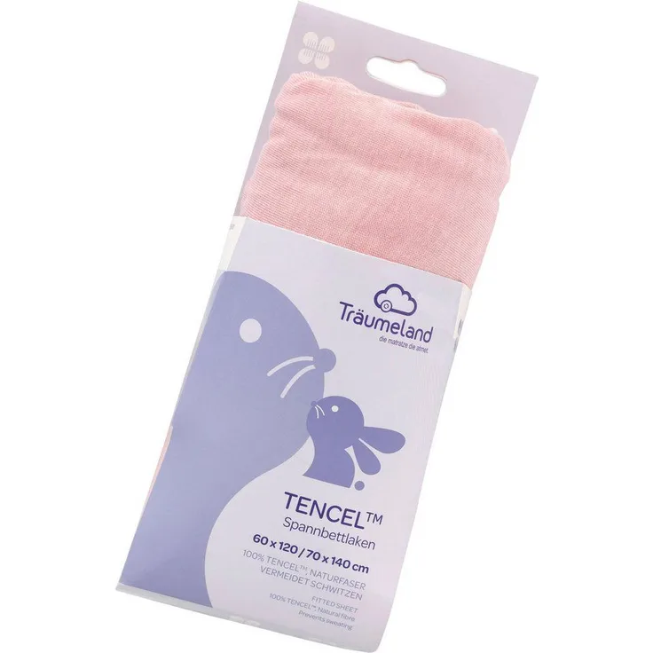 Träumeland Spannbetttuch Tencel malve-rose 40 x 90 cm