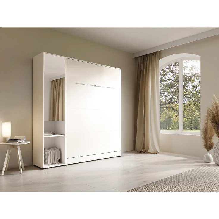 Vente-unique - RAPILI - Schrankbett - Metall - Weiß - 209 x 239.2 x 225.2 cm – Bild 3