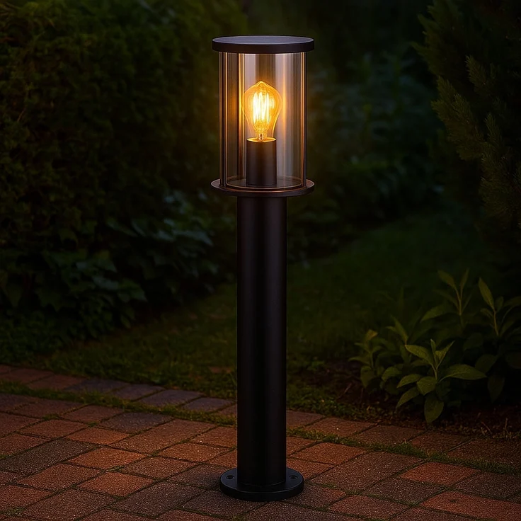 Stehlampe Außenleuchte, Metall, schwarz, wetterfest, H 60 cm – Bild 5