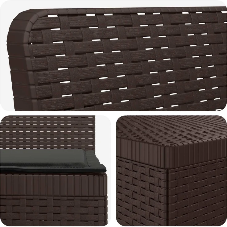 vidaXL 5-Sitzer Gartensofa mit Kissen Rattan-Look PP Braun 3443895 – Bild 7