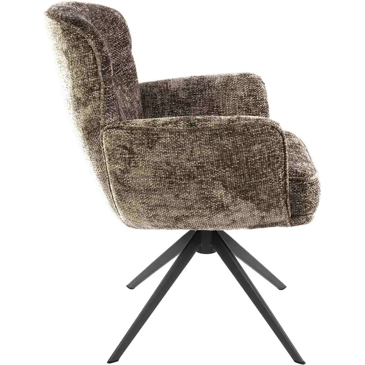 Armstuhl Azora 2er-Set mit Drehfunktion mit Chenille-Bezug, Taupe – Bild 5