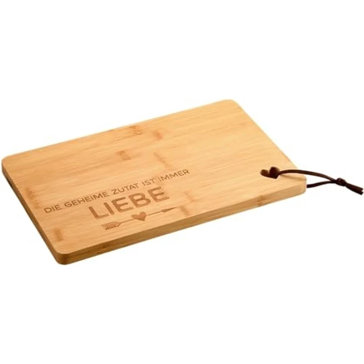 KESPER 58390 Schneidebrett mit Herz, Motiv Liebe, 31,5 x 20,5 cm aus Bambus / Servierbrett – Bild 1