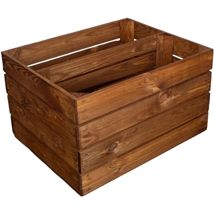 3er Set Massive Obstkiste Apfelkiste Schuhregal Regalkiste Weinregal Weinkiste aus dem Alten Land +++ 50x40x30 cm (Ocker MIT Einlage LÄNGS) – Bild 6