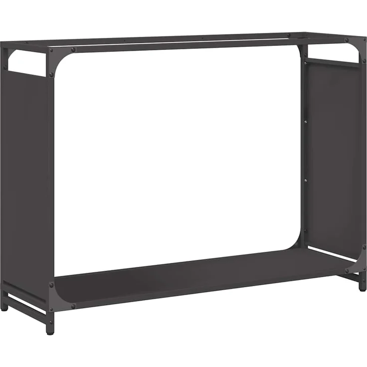vidaXL Brennholzregal Schwarz 90x28x65 cm Kaltgewalzter Stahl 864203 – Bild 1