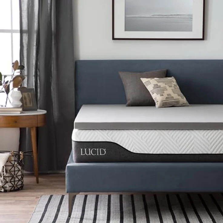 LUCID Memory Foam Matratzen Topper 160x190 cm mit Bambuskohle, 5 cm dicke Matratzenauflage 160x190 cm – Bild 5