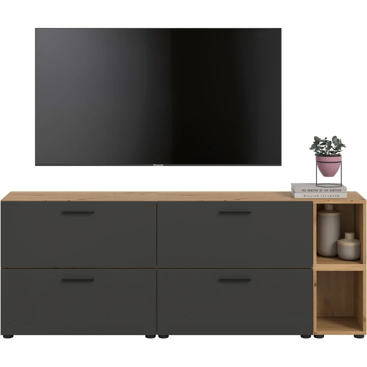 The One Wohnkombination in Basalt grau Nachbildung – Bild 2