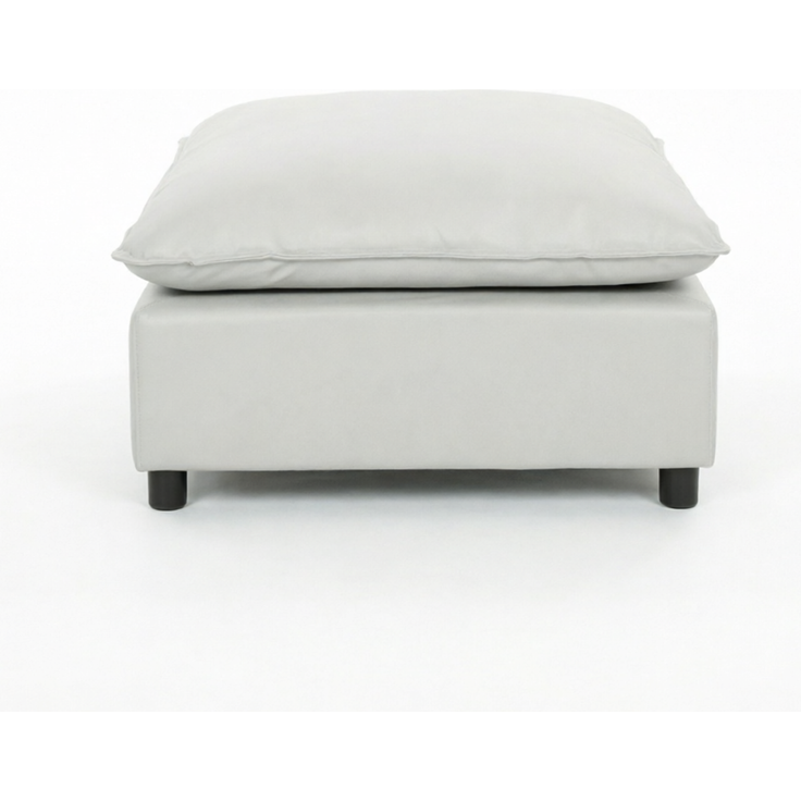 Quadratischer Fußhocker für den Salon, Ottoman mit Kunststofffüßen, Puff für Schlafzimmer und Eingangsbereich--Grau--75x75x40cm--YOUDENOVA – Bild 4