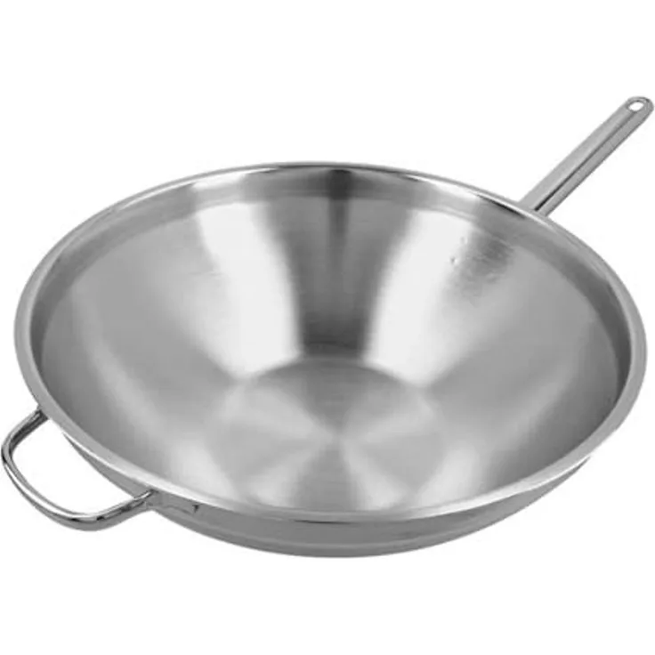 Demeyere Apollo 7 Wok flacher Boden 36 cm, 18/10 Edelstahl