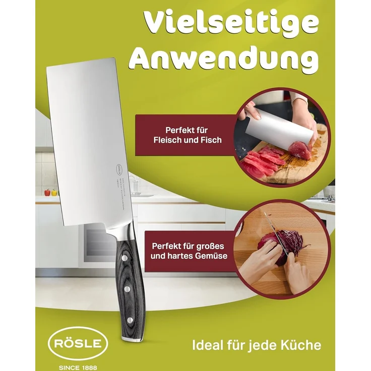 RÖSLE Kochmesser WOLFGREY Chinesisches Kochmesser 18cm – Bild 5