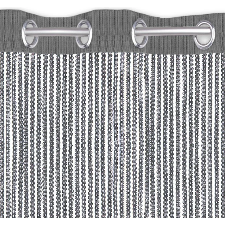 Fadenvorhang Lurex-Optik Fadengardine Türvorhang mit Ösen, trendige Dekoration in vielen verschiedenen Ausführungen erhältlich (140x250 cm / anthrazit - dunkelgrau) – Bild 4