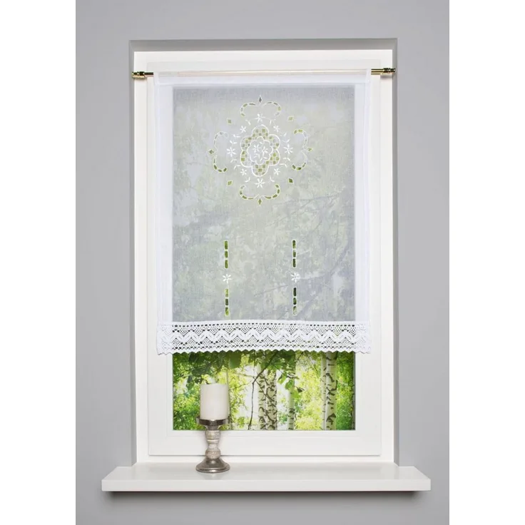 HOME WOHNIDEEN Scheibengardine ALEGRA (1 St), Stangendurchzug, halbtransparent