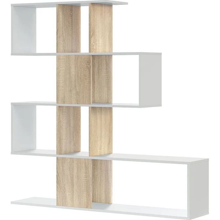 Calicosy 'ZIGZAG' Bücherregal mit 4 Ebene, und 11 Fächern - Zigzag - Helles Holz – Bild 3
