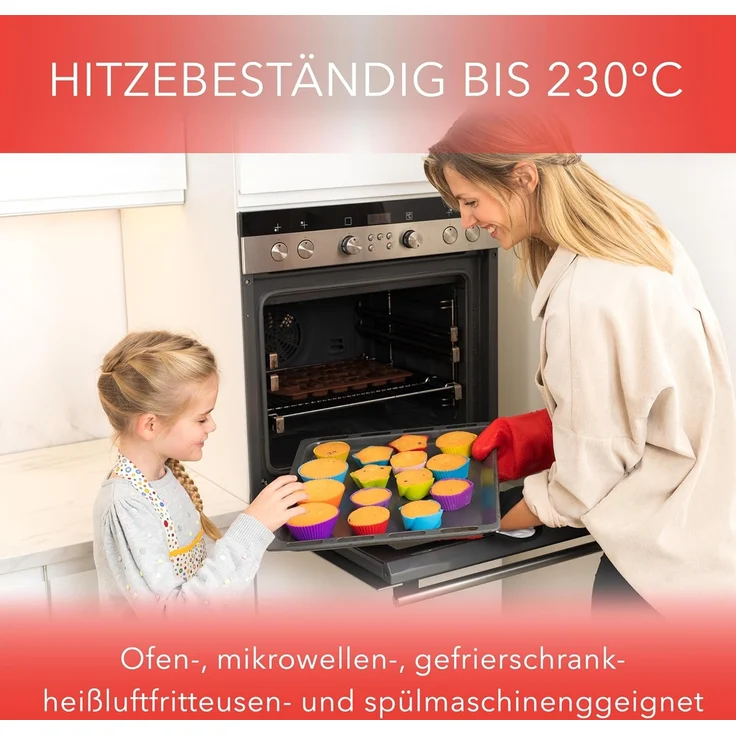 AVANA Muffinform aus Silikon Große Muffinformen Muffinförmchen Cupcake Backformen, (20-tlg), Antihaftbeschichtung, BPA-frei, Umweltschonend, 7 Farben – Bild 4
