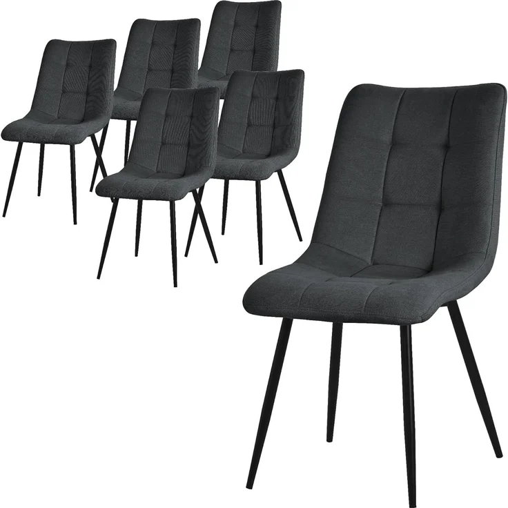ML-DESIGN Stuhl Esszimmerstühle mit Rückenlehne moderne Design Lounge Küchenstühle (6 St), Polsterstuhl Esstischstühle 6er Set Küchenstuhl Polyester bis 120kg – Bild 1