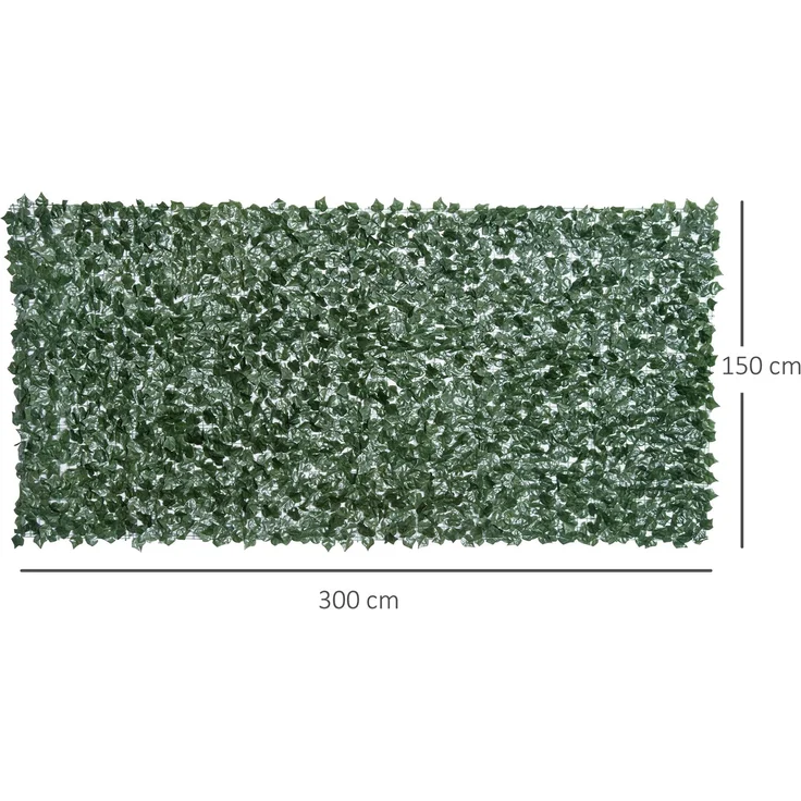 Künstliche Sichtschutzhecke, Dekorrolle, 3 L x 1,5 H m, realistisches Laub, UV-beständig, grün – Bild 5
