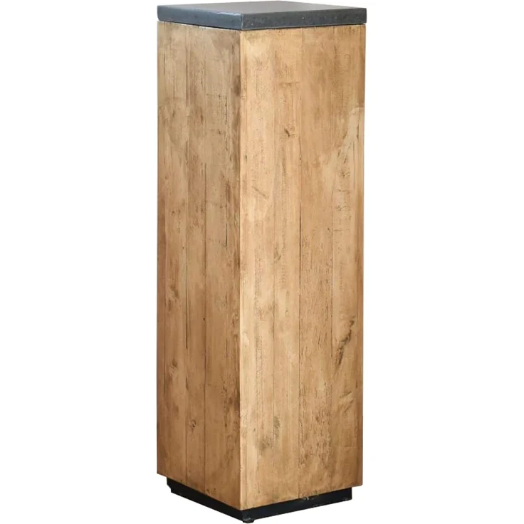 VIVANNO Blumenständer Podest Säule Dekosäule Recycling Holz, Hellbraun – Bild 1