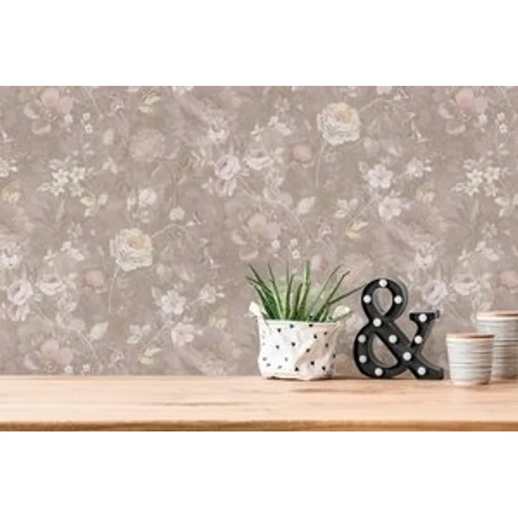 A.S. Création Vliestapete Natural Living Blumentapete, leicht strukturiert, gemustert, matt, neutral, (1 St), Blumentapete Vlies Vlies Wand Tapeten Wohnzimmer Schlafzimmer Küche – Bild 6