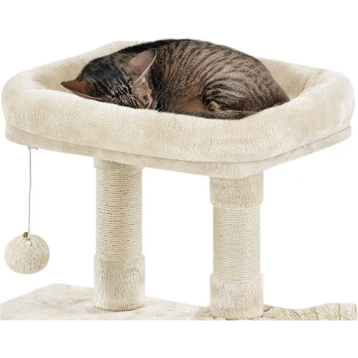 Yaheetech Kratzbaum 96,5 cm (H), Katzenbaum mit Aussichtsplattform & Katzenhöhle & Sisalstämme – Bild 3