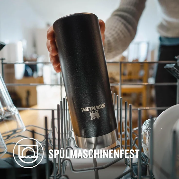 Stanley Aerolight Transit Thermobecher 0.47L - Hält 6 Stunden Heiß - Spülmaschinenfest - Kaffeebecher To Go Auslaufsicher - Kompatibel mit gängigen PKW-Getränkehalterungen - Thermosflasche - Black – Bild 5