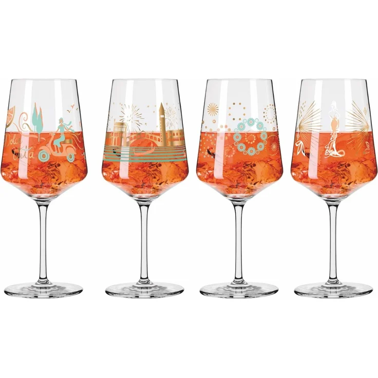 Ritzenhoff 'APERIZZO' Weingläser 4er-Set 'SOMMERRAUSCH', Kristallglas Motiv, 22.5 cm, spülmaschinengeeignet – Bild 1
