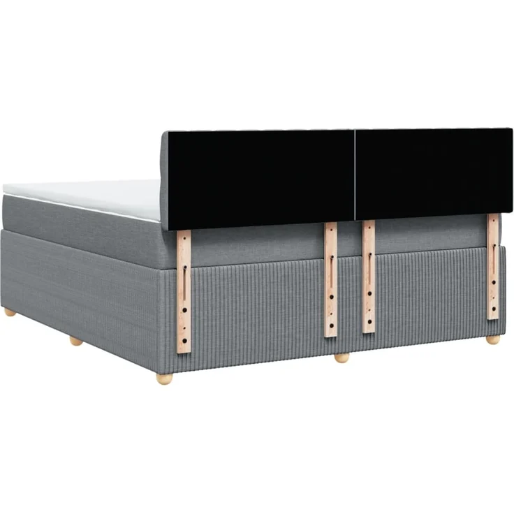vidaXL Boxspringbett mit Matratze Hellgrau 180x200 cm Stoff 3289842 – Bild 8