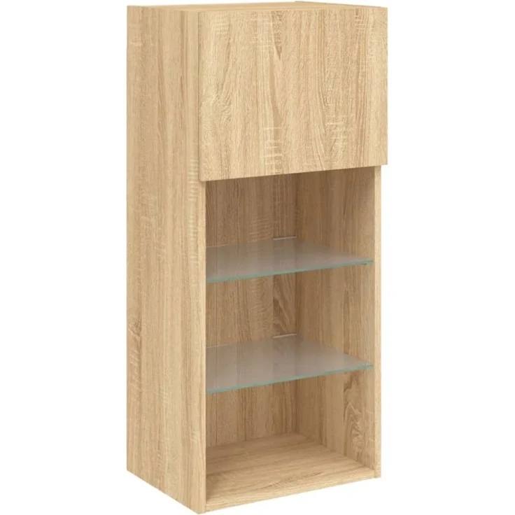 vidaXL 5-tlg. Wohnwand mit LED-Beleuchtung Sonoma-Eiche Holzwerkstoff 3216727 – Bild 10
