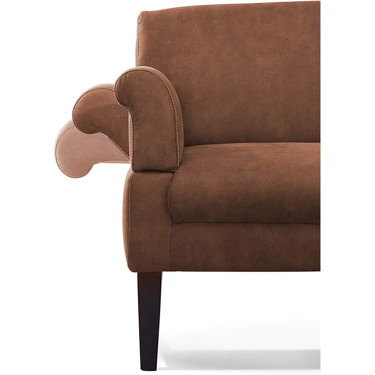 CAVADORE 2-Sitzer Küchensofa Malm, Sitzbank für Küche oder Esszimmer in Lederoptik, Inkl. Armteilverstellung, Federkern und moderner Kontrastnaht, 152 x 97 x 78, Mikrofaser: cognac – Bild 8