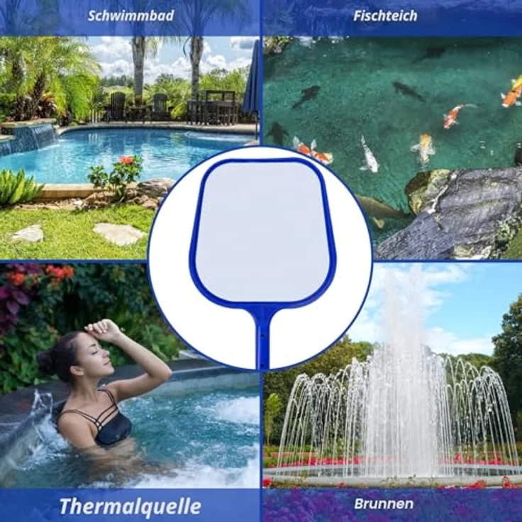 Kescher Pool, Jsdoin 120 cm lang-Teichkescher mit Teleskopstange,Feinmaschig - Für Teich, Algen & Bestway Pool,Algenkescher Nylon-Netz – Bild 7
