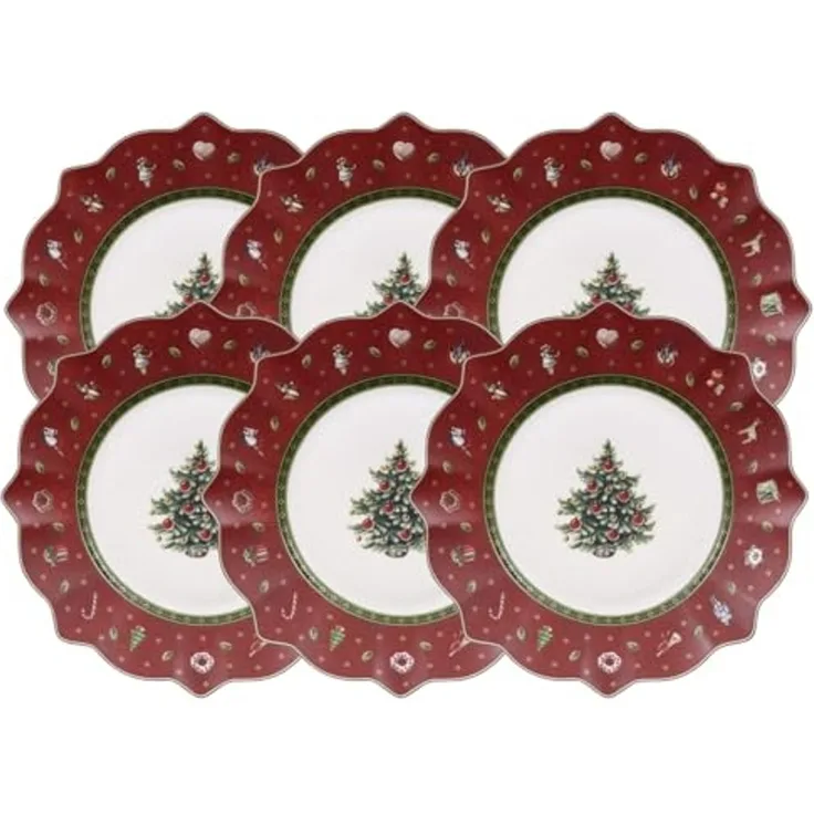 Villeroy & Boch Speiseteller Toy's Delight Frühstücksteller rot 24 cm Set6