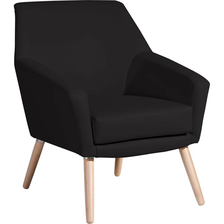 Sessel Kachka Bezug Kunstleder Buche natur / schwarz 21086